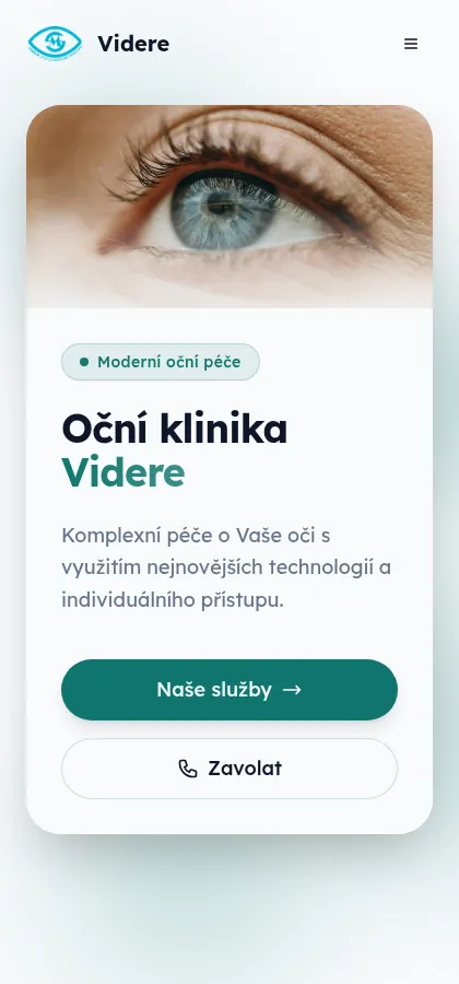 Stejná stránka Videre.cz v šířce 420 pixelů, tak jak ji návštěvník vidí na mobilu.